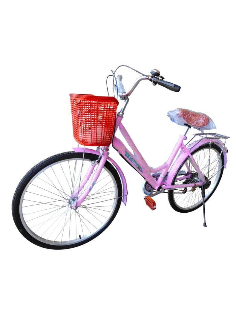 Bicicleta Aro 27.5 Puleda Rosado de Paseo Con 7 Velocidades Y Freno Disco