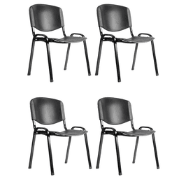 Pack 4 Sillas Visita Iso Casino Recepcion Negro