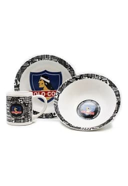 Set Desayuno Bowl + Plato + Tazon Colo Colo Producto Oficial Diseno 2