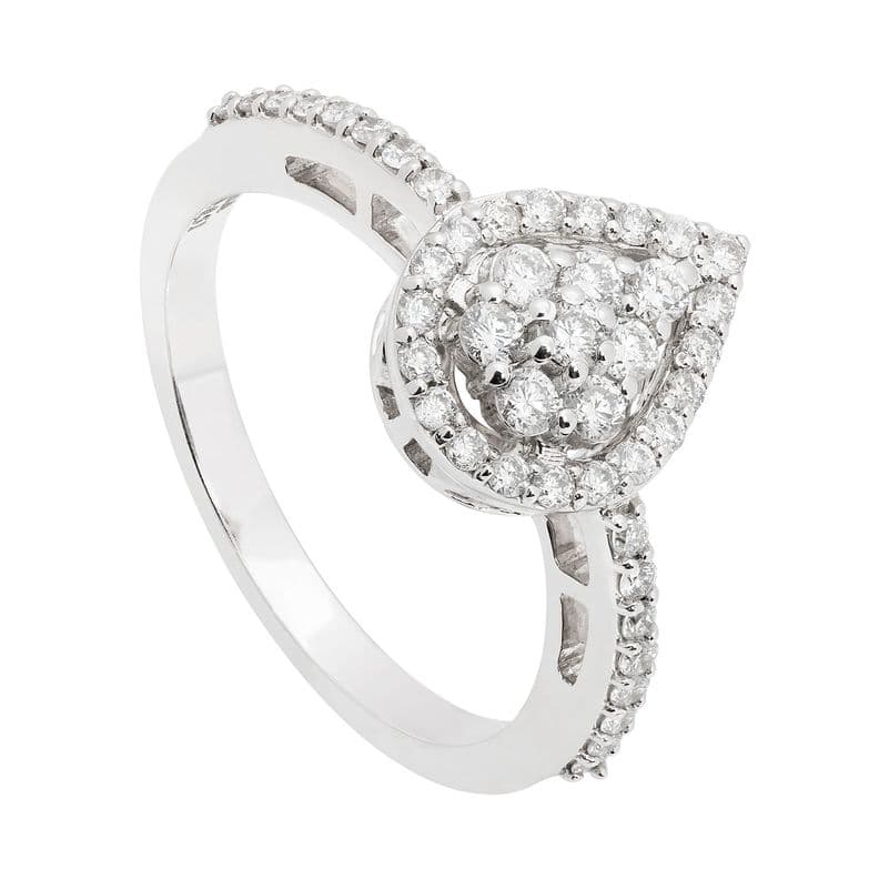 Anillo De Compromiso Doble Cuerpo Brillantes 0.5Ct Oro Blanco 18K #12