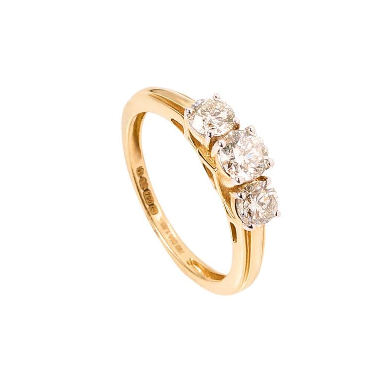 Anillo tricillo Oro Amarillo 18k. Talla 13