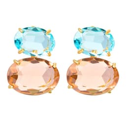 Aros Celeste- Nude Facetados
