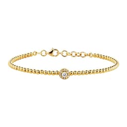 Pulsera Bolitas Oro Amarillo 18K Brillantes 15Pts