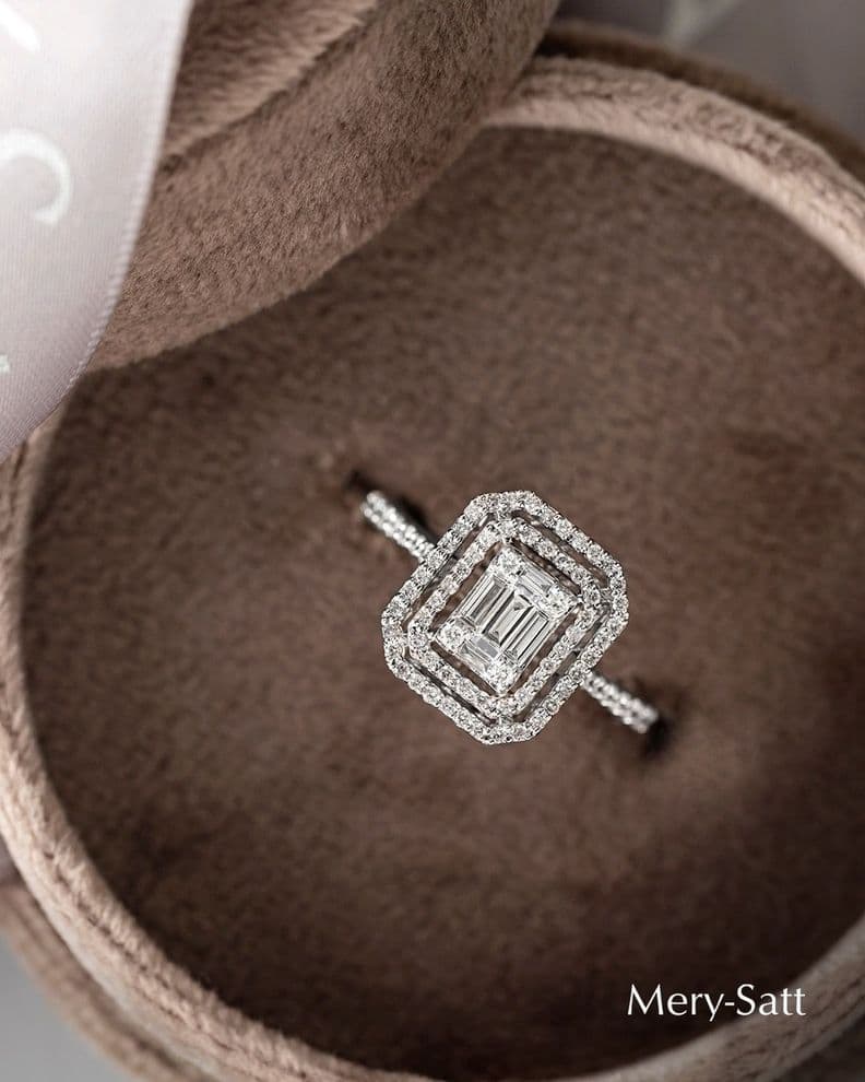 Anillo Oro Blanco 18K Le Bleuet