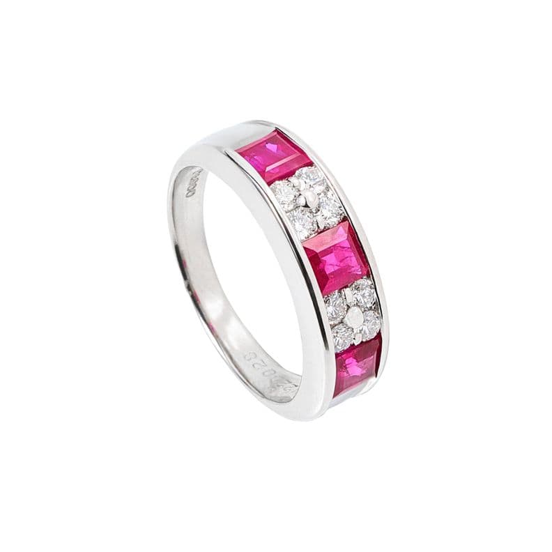 Anillo medio cintillo Rubies. Talla 13