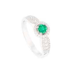 ANILLO ESMERALDA 0.29CT Y DIAMANTES 0.24CT. Talla 13