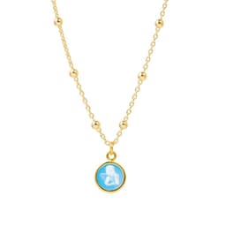 Collar angel de la guarda en agata azul