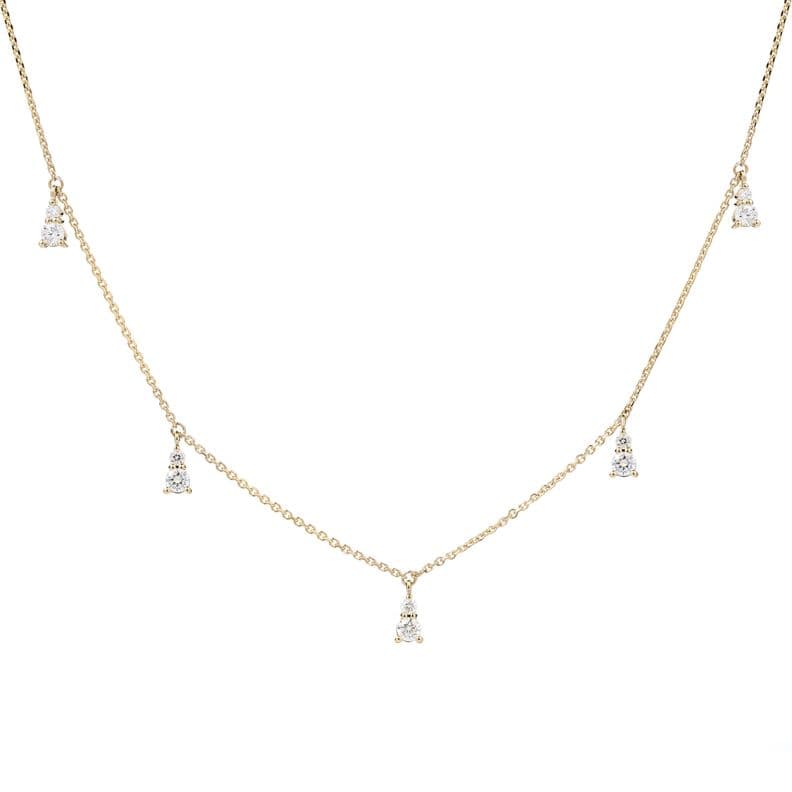 COLLAR DIAMANTES ORO AMARILLO GOTITAS