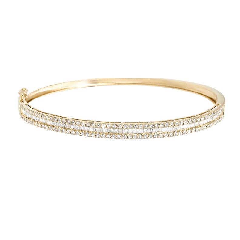 Esclava de Oro Amarillo 18k con Baguette