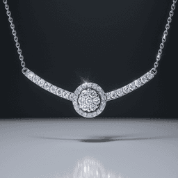 Collar Oro blanco Barra Central Diamantes Sofia