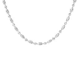 COLLAR ORO BLANCO 18 KTS BOLITA DIAMANTADA 40cm