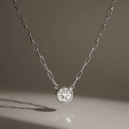 Collar Punto De Luz Bisel Plata