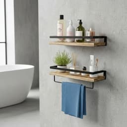 Repisas Flotantes De Madera Modernas Kit X2 Colores Cafe