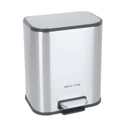 Basurero 5L con Pedal Mate y Anti Huellas Simple Cook Acero