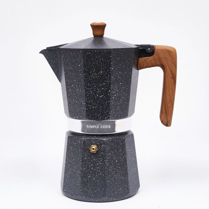 Cafetera Italiana Simple Cook Volterra 6 tazas Negro