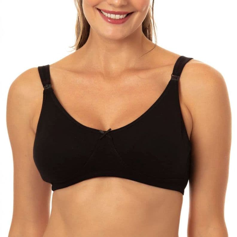 Sosten Cotton Spandex Maternal Copa B Negro 36B