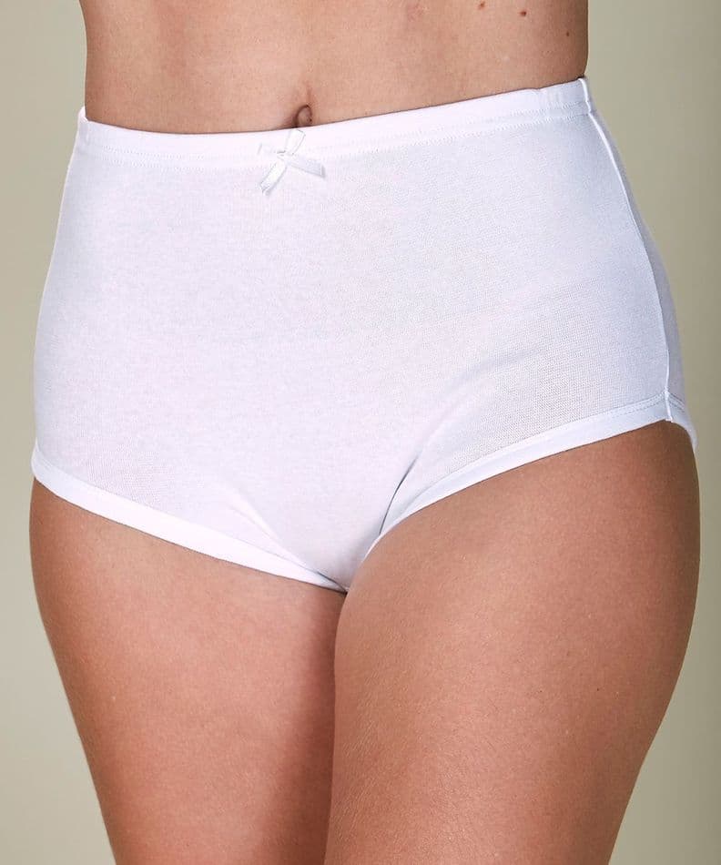 Calzon Cuadro Rib Alto Algodon Acanalado Mujer LADY GENNY Blanco M