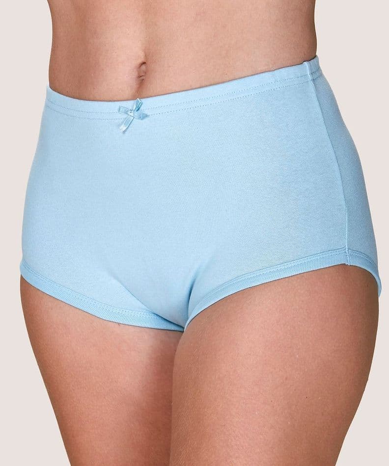 Calzon Cuadro Rib Alto Algodon Acanalado Mujer LADY GENNY Celeste XL