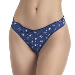 Colaless De Encaje Y Cotton Spandex Azul L
