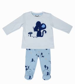 Conjunto Algodon Ratoncito Bebe | Comodidad Tierna Celeste Recien Nacido