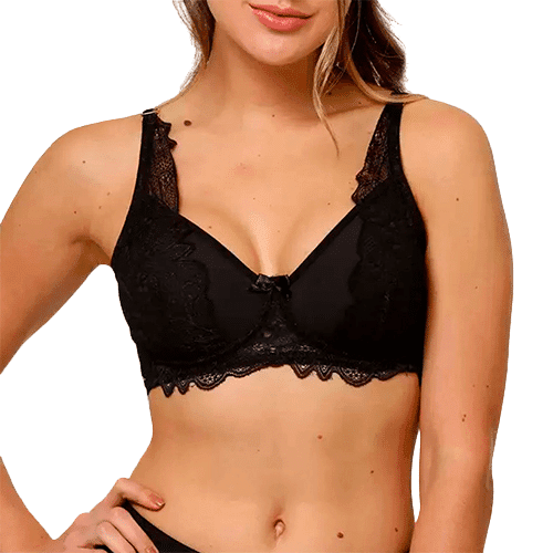 Sosten Encaje Con Arco Negro 40B