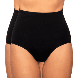 Calzon Control Abdomen Tiro Alto Algodon Mujer LADY GENNY Negro L