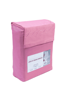 Sabanas bordadas super king | Suavidad y descanso ideal Rosado