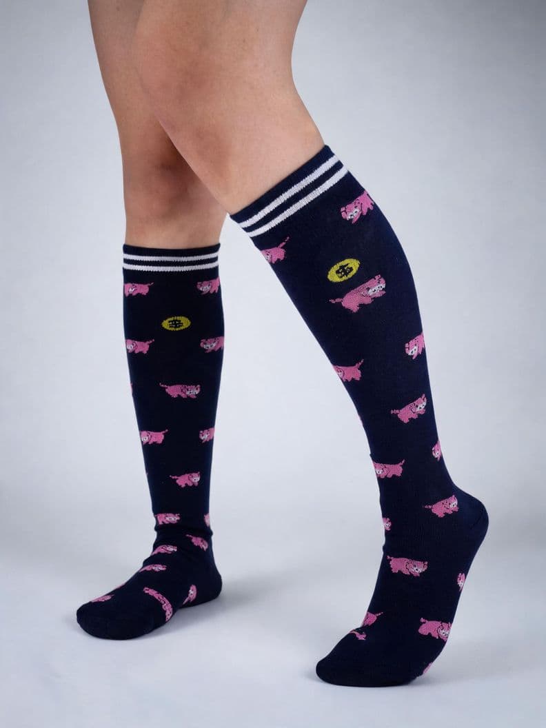 Bucaneras de Compresion Morada Chanchitos Rosados Morado S-M