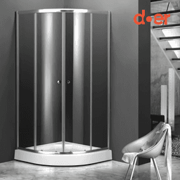 Cabina de ducha Elegance Medium 80x80x200cm diseno curvo Plateado Metalico