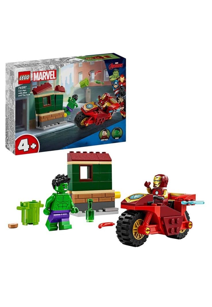 LEGO Marvel - Iron Man con Moto y Hulk - 76287 Amarillo