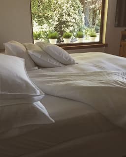 Juego de Sabanas de Lino 2 Plazas Blancas Blanco