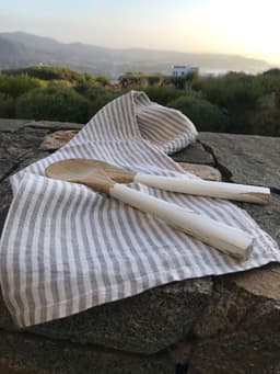 Pano De Cocina Gris a Rayas