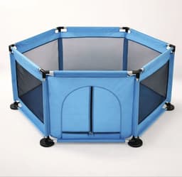 Corral Piscina De Pelotas Bebe Plegable Hexagonal Con Malla Azul