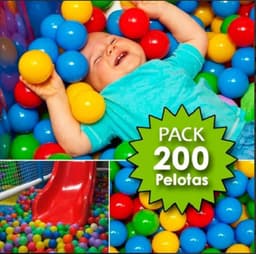 SET DE 200 PELOTAS PLASTICAS DE COLORES PARA NINOS 5.5 CMS Blanco