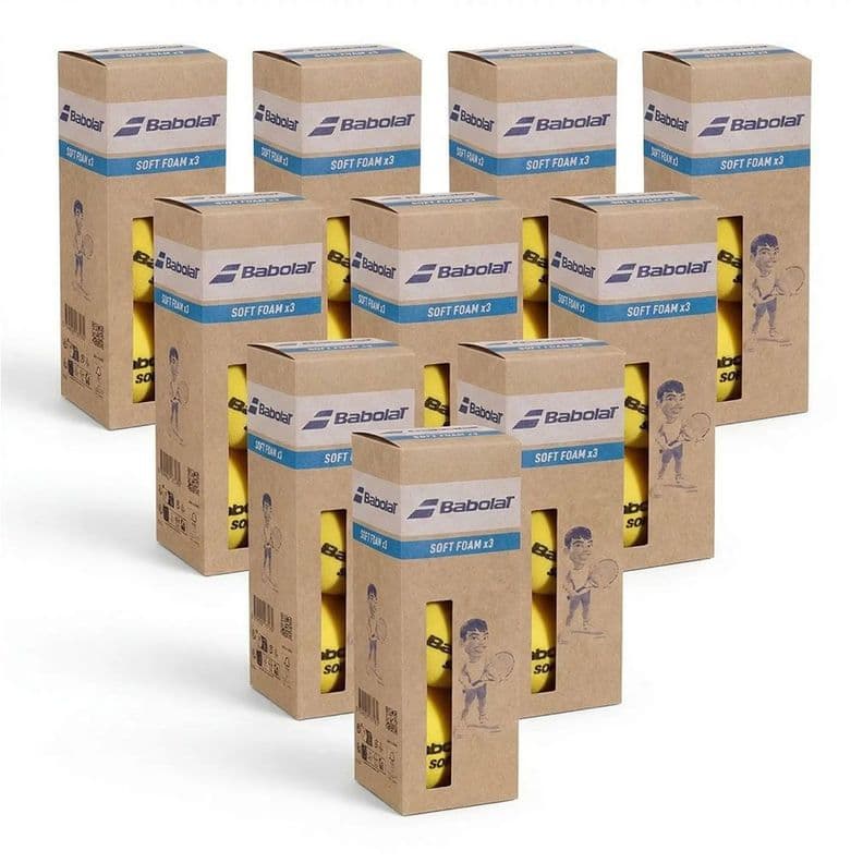 ESPECIAL 10 CAJAS PELOTAS TENIS BABOLAT SOFT FOAM - 3 UNIDADES POR CAJA