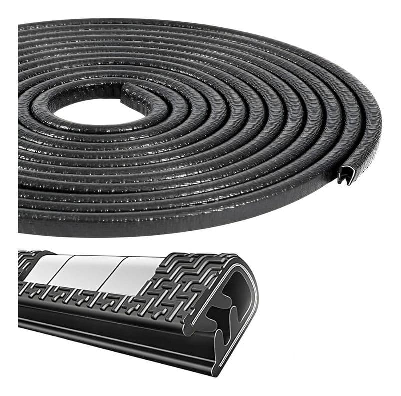 Moldura De Auto Sello Presion Protectora Puertas Capot 5mt Negro