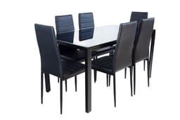 COMEDOR 6 SILLAS Negro Metalico