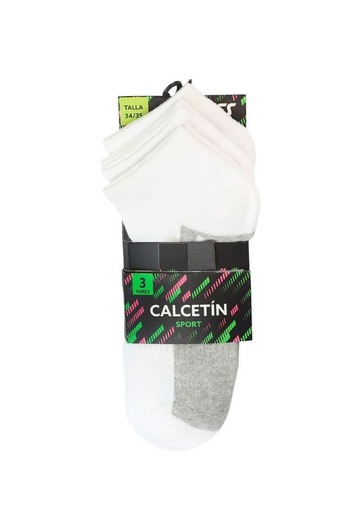 Triplepack calcetin escolar unisex 669m Blanco 24/26