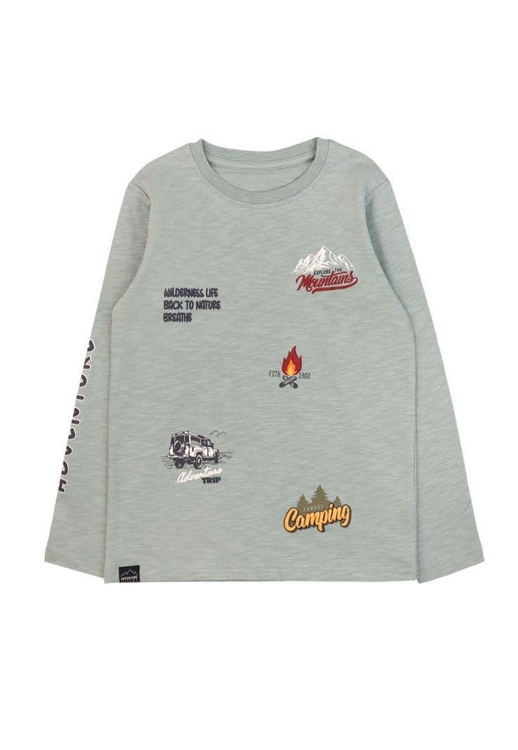 Polera kids nino slub adventure 230 Celeste 4