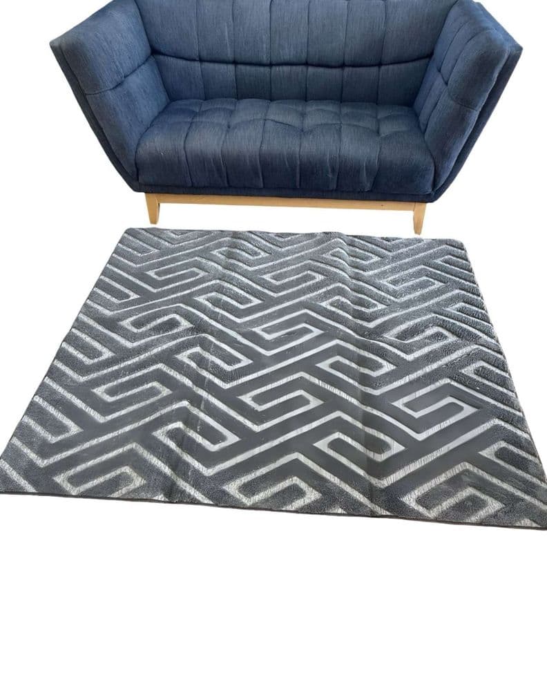 ALFOMBRA DECORATIVA DISENO ELEGANTE 160X200CM GRIS OSCURO
