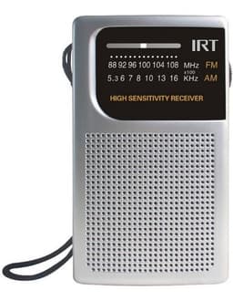 Radio A Pilas Portatil Am/fm Rpocket01p Irt Plateado Metalico
