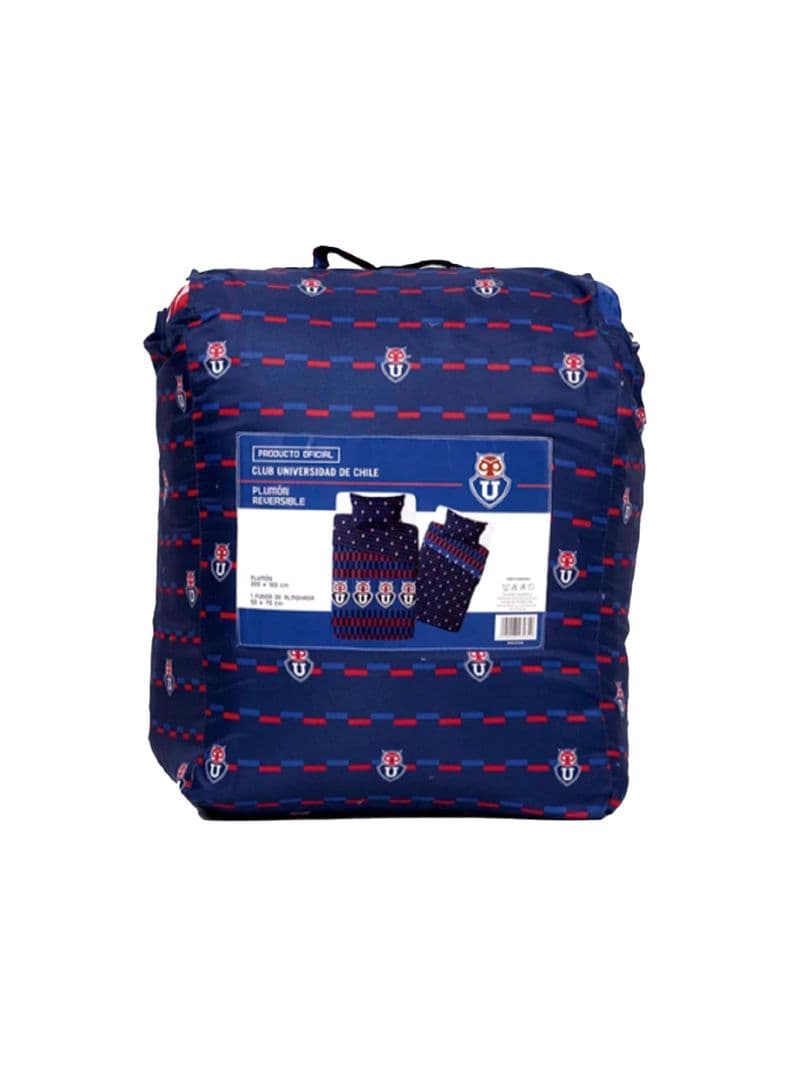 Plumon reversible cobertor 1 5 plazas U de Chile Azul