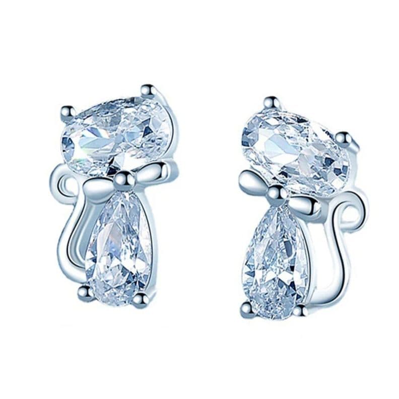 Aros Gato Elegantes en Plata 925