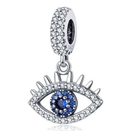 Charm Dije Ojo Turco Circon Azul Plata 925