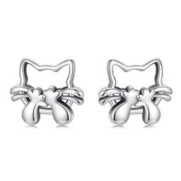 Aros Plata 925 Gatito Dulce
