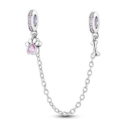 Charm Cadena de Seguridad Huellita Perrito Plata 925