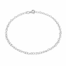 Tobillera Corazones Entrelazados Plata Ley 925