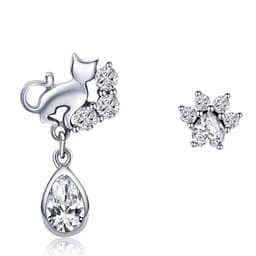Aros Gato con Circon en Plata 925