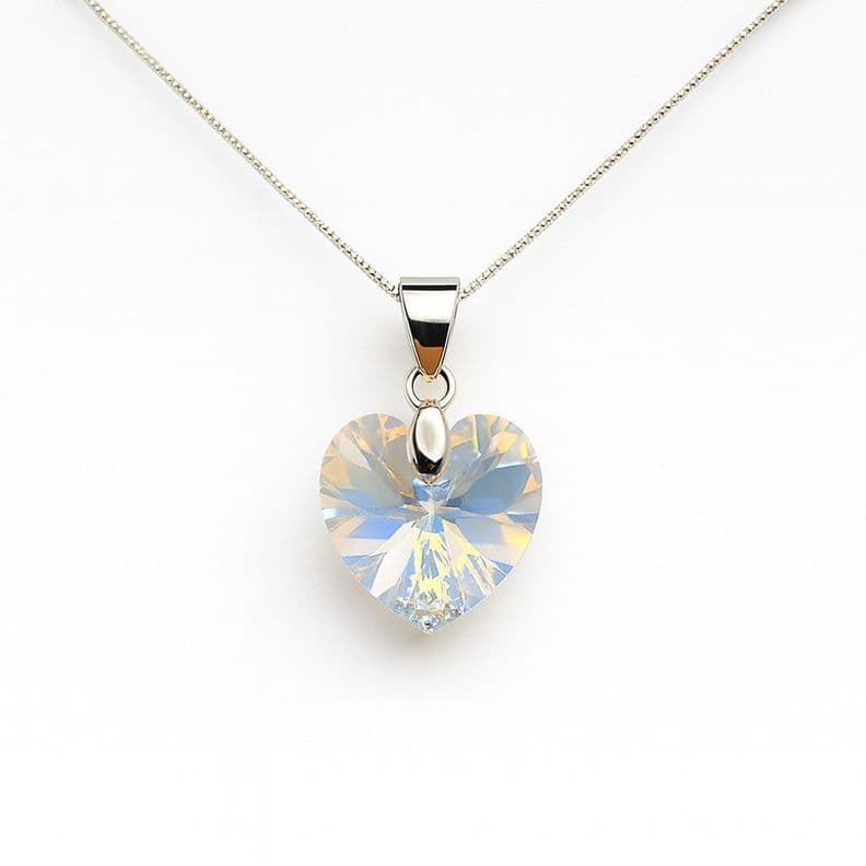 Collar Cristal Austriaco Aurora Boreal 14mm en Plata 925