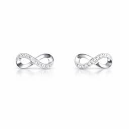 Aros Infinito Circones Brillantes en Plata 925